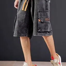 HERE&NOW Men Modal Denim Shorts-picture-7