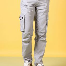 V-Mart Men Cotton Cargos Flat-Front Casual Trousers-image-127