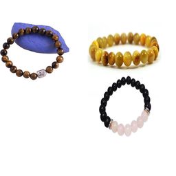 Divine souvenirs Unisex Set Of 3 Artificial Beaded Elasticated Bracelets-15