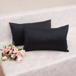 RoyalDeco Black Set of 2 Rectangle Cushion Covers-22