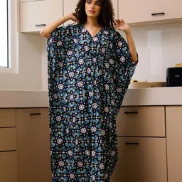 SANSKRUTIHOMES Printed Maxi Nightdress-image-42