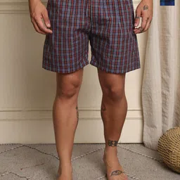 Mast & Harbour Pack Of 2 Checked Super Combed Cotton Boxers BOXCOM19-S-image-83