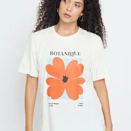 Mast & Harbour Women Graphic Printed Round Neck Cotton Relaxed Fit T-shirt-picture-15