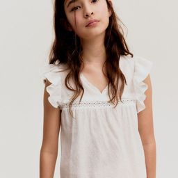H&M Girls Solid Cotton Blouse Top-image-30