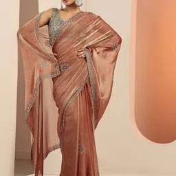 Libas Embellished Zari Satin Saree With Blouse Piece-picture-49