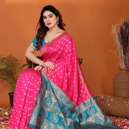 vj fashion Woven Design Zari Satin Saree-41