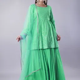 Utsav Fashion Embroidered Shibori Ready to Wear Lehenga & Blouse With Dupatta-image-64