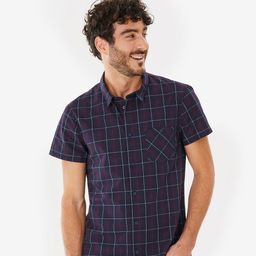 FORCLAZ By Decathlon Men Classic Fit Spread Collar Tartan Checked Casual Shirt-image-64