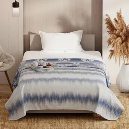 KOPA Blue & Grey Microfiber AC Room 150 GSM Single Bed Dohar-image-70