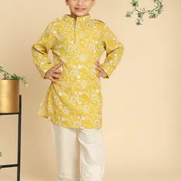 Cutiekins Boys Floral Printed Regular Kurta with Pyjamas-48