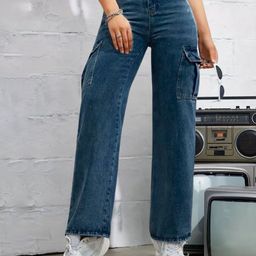 DressBerry Women Comfort Wide Leg High-Rise Light Fade Acid Wash Stretchable Jeans-image-80
