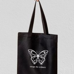 the sack co Black Cotton Tote Bag-image-93