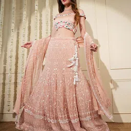 MILU MADAN Embellished Thread Work With Dupatta-image-52
