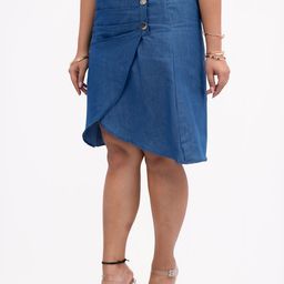 BELLO DONA CLOTHING Denim Tulip Knee-Length Skirt-image-42