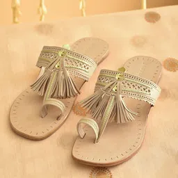 JAYPORE Women One Toe Flats with Tassels-image-44