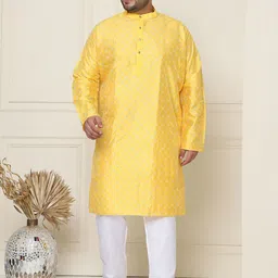 SOJANYA PLUS Men Embroidered Regular Kurta with Pyjamas image 1