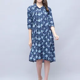 Rajnandini Floral Print A-Line Dress-image-83