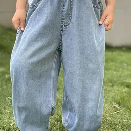 LULU & SKY Boys Wide Leg Mildly Distressed Jeans-image-16