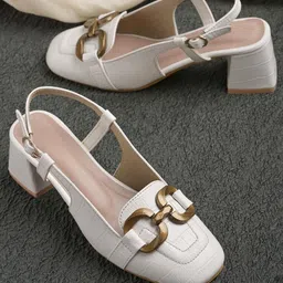 Street Style Store PU Block Mules with Buckles-51
