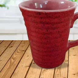 Clay Karma Red Textured Ceramic Dishwasher Safe Mugs-image-12