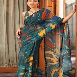 CATCHY FOREVER Floral Printed Designer Saree-image-41