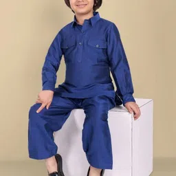 Mera Rang Boys Regular Thread Work Kurta with Salwar image 5