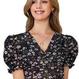 BAESD Women Puff Sleeves Fitted Top-image-2