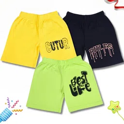 WORTON FASHION Unisex Kids Regular Fit Typography Printed Shorts-picture-0