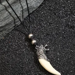 French Accent Silver-Plated Viking Cord Pendant Necklace-image-40
