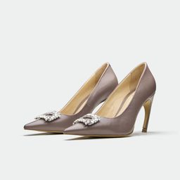 Oroh Women Solid Leather Regular Stiletto Pumps Ethnic Embellished-22