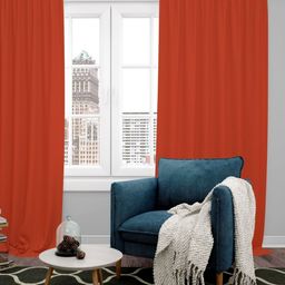 Parda Online Orange Black Out Long Door Curtain-image-82
