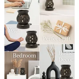 Pookiemoon Black lamp Diffuser with Jasmine and Lavender Aroma Oils 10ml Each image 4