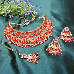 VATSALYA creation Gold-Plated Artificial Stones Alloy Jewellery Set-image-71