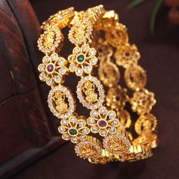 Anouk Set Of 2 Gold-Plated American Diamond Studded Bangles-38
