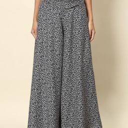 BAESD Women Floral Printed Flared High-Rise Wide Leg Trousers-image-82