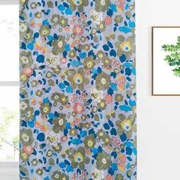 ANA Blue & White Floral Room Darkening Window Curtain-image-97