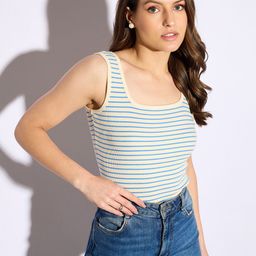 CORSICA Striped Square Neck Fitted Top-picture-4