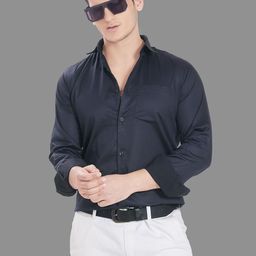 DIVISIVE Men Spread Collar Solid Polycotton Slim Fit Casual Shirt-image-61