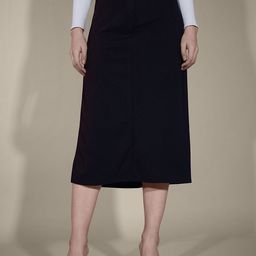 QIOA High-Rise Side Slit Midi-Length Straight Skirt-image-52