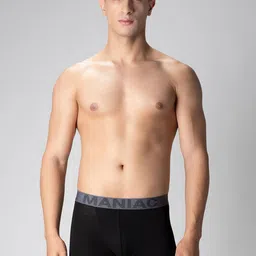 Maniac Pack Of 2 Cotton 4-Way Comfortable Trunks - MN25-2PCK-COTN-TRUNKS-GRN_BLK-S image 3