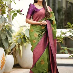 KALINI Woven Design Zari Pure Silk Kanjeevaram Saree-image-85