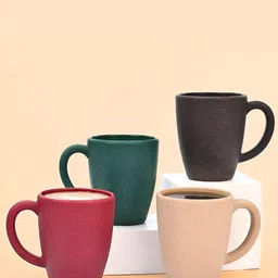eha Green & Brown 4 Pieces Microwave Safe Coffee Mug 300ML-image-11