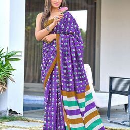 Munir Pure Cotton Block Print Saree-47