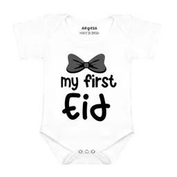Arvesa Infants My First Eid Printed Envelope Neck Bodysuit-picture-18