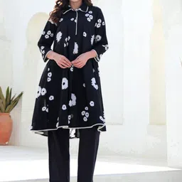 CUSTARD Floral Printed Cotton Tunic With Trousers Co-Ords-image-39