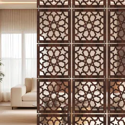 RANDOM Brown Geometric Window Blinds image 1