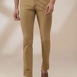 ColorPlus Men Solid Slim Fit Cotton Trousers-picture-23