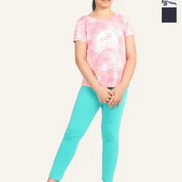 ariel Girls Pack Of 3 Printed Cotton Ankle-Length Leggings-image-45