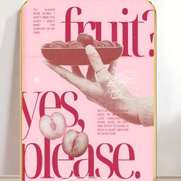 Livin'luxe Pink & Red Fruits Printed Wall Art-picture-5