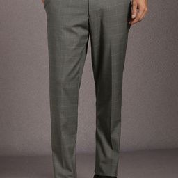 Luxure by Louis Philippe Men Checked Slim Fit Trousers-picture-49